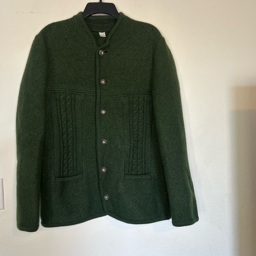 Vintage Reine Schurwolle Moshen Pure New Wool
Cardigan Green